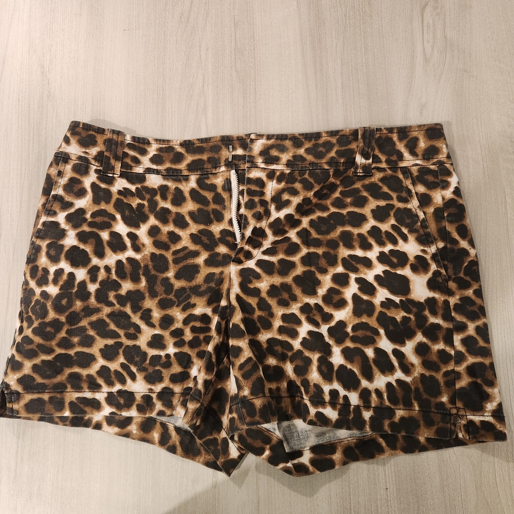 New York & Company Leopard-Print Bermuda Shorts - Brown, Black